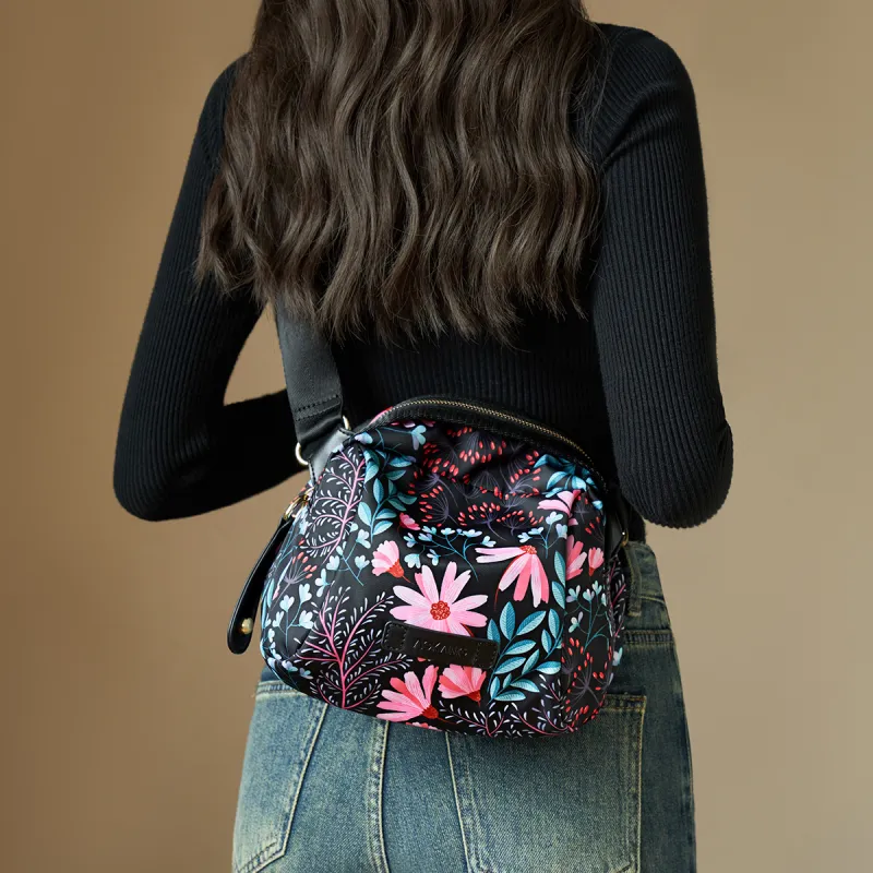 AOKANG Fabric Crossbody Bag, Shoulder Bag Trumpets Women's Classic Black-1