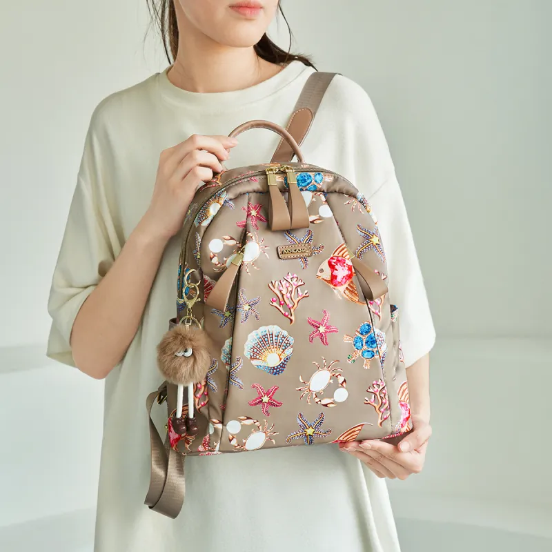 AOKANG Fabric Backpack Regular Women's Multicolor-7