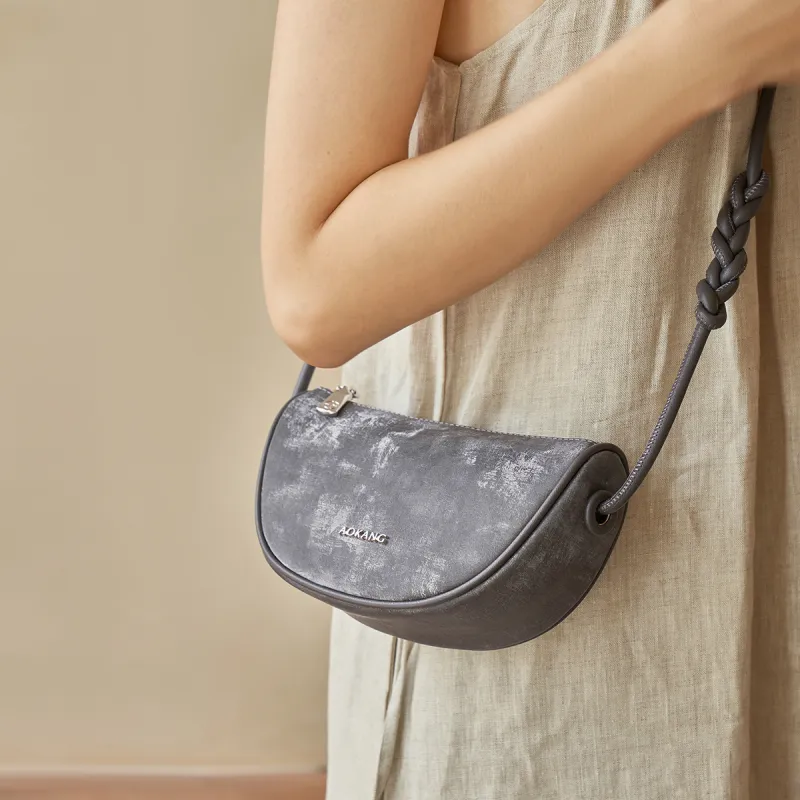 AOKANG Cow Leather With Synthetic Leather Crossbody Bag, Shoulder Bag Women's Multicolor-8
