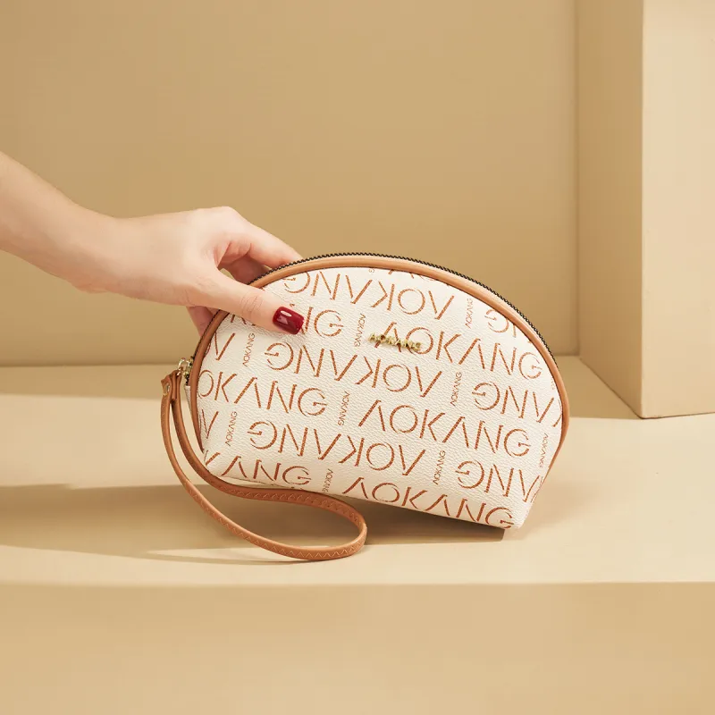 AOKANG PVC Clutch Mini Women's Coffee/Ecru-11