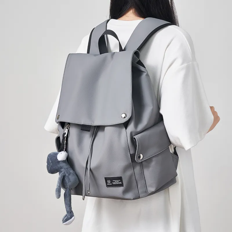 AOKANG Fabric Backpack Laptop Bag Business Bag Travel Bag Large Size Unisex Trench Gray/Hepburn Black-2