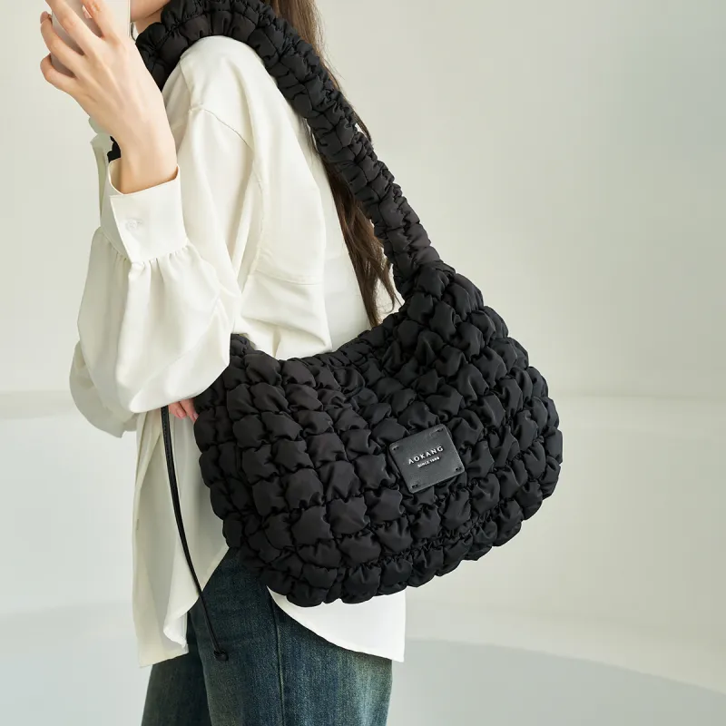 AOKANG Fabric Cloud Bag, Hobo Bag, Shoulder Bag, Commuter Bag Regular Women's Multicolor-1