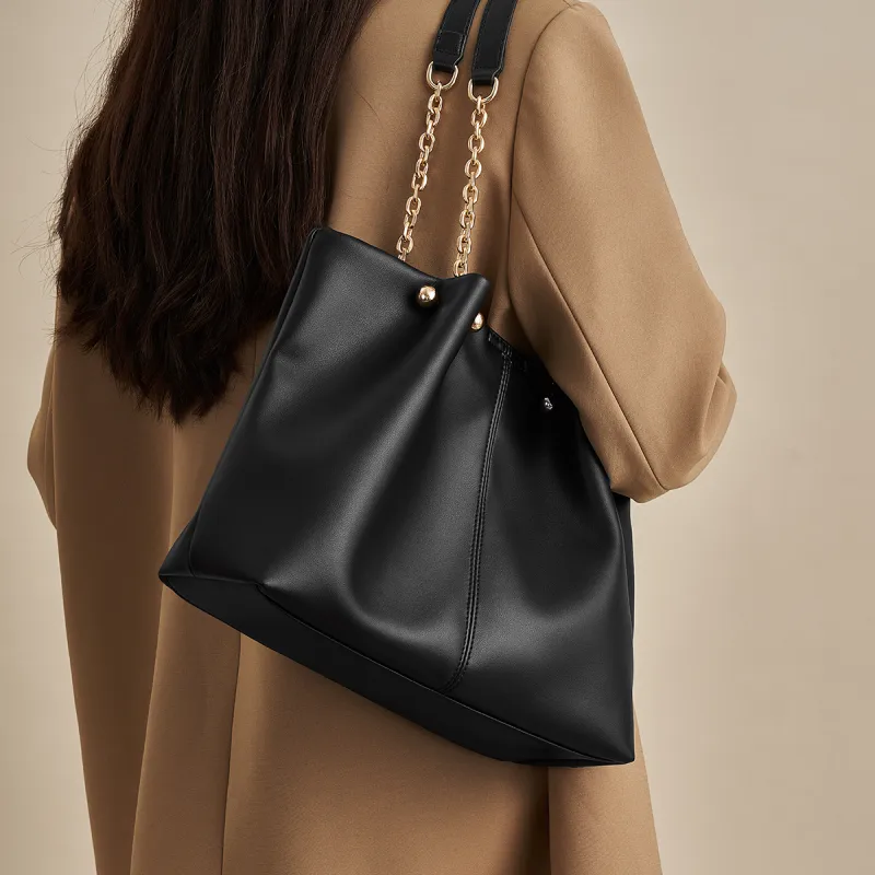 AOKANG Soft Cowhide School Bag Tote Bag Shopping Bag Shoulder Bag Large Size Women's Ecru/Hepburn Black/Apricot Brown-7