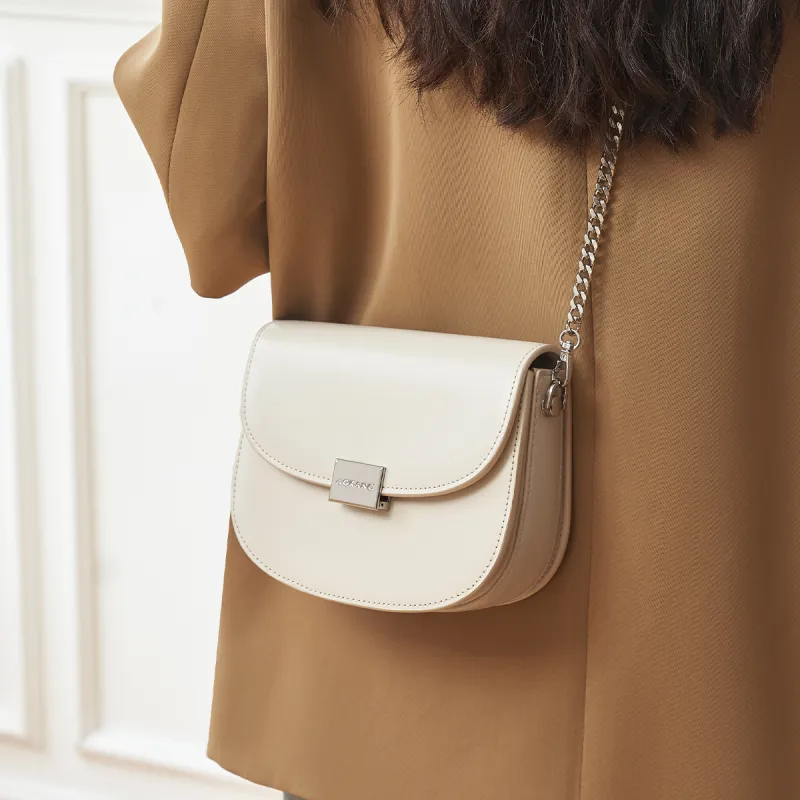 AOKANG Cow Leather Crossbody Bag Women's Caramel/Hepburn Black/Milkshake White/Cream Apricot-11