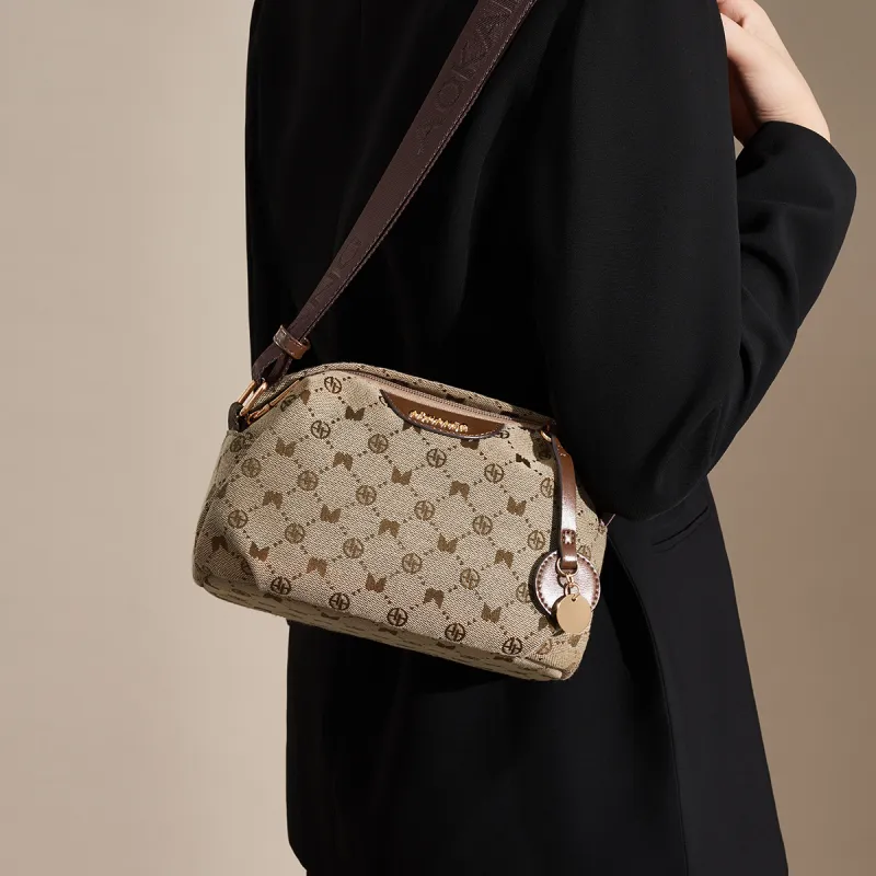 AOKANG Fabric Shoulder Bag Women's Ebony Brown/Hepburn Black-2