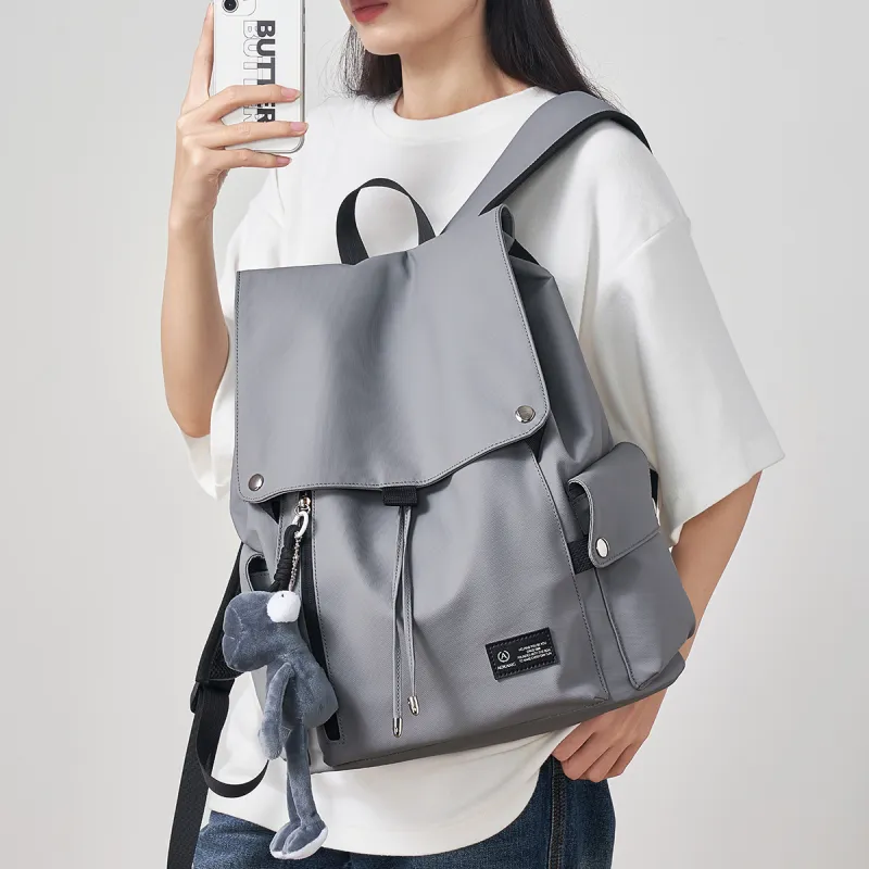 AOKANG Fabric Backpack Laptop Bag Business Bag Travel Bag Large Size Unisex Trench Gray/Hepburn Black-3