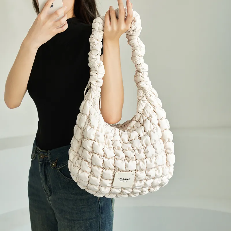 AOKANG Fabric Cloud Bag, Hobo Bag, Shoulder Bag, Commuter Bag Regular Women's Multicolor-5