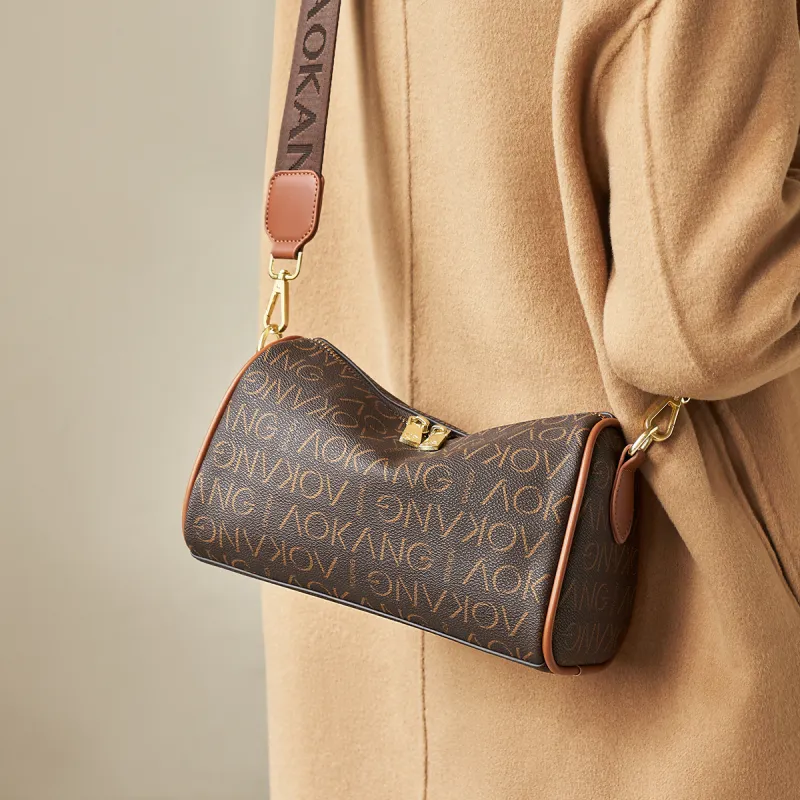 AOKANG PVC And Synthetic Leather Boston Bag Crossbody Bag Shoulder Bag Pillow Bag Mom Bag Regular Women's Cocoa Coffee-2