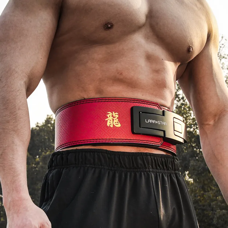 LARA STAR Back Support Braces Protective Compression Slip Resistant Red Cow Leather Unisex-2