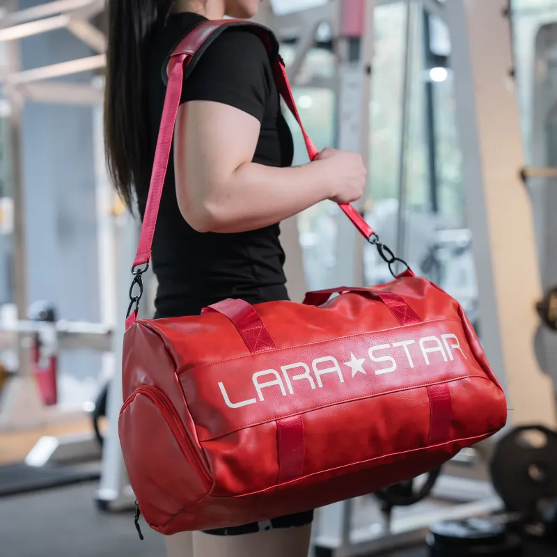 LARA STAR Pu Travel Bag Large Size Unisex Red-4