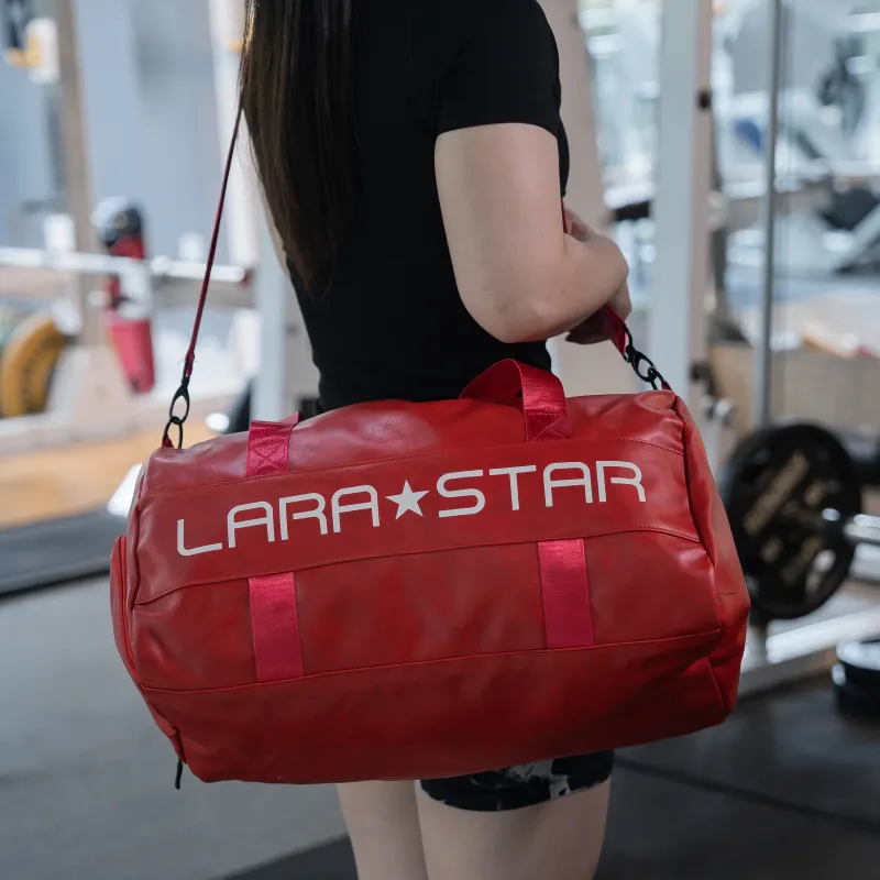 LARA STAR Pu Travel Bag Large Size Unisex Red-5