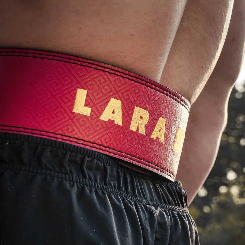 LARA STAR Back Support Braces Protective Compression Slip Resistant Red Cow Leather Unisex-4