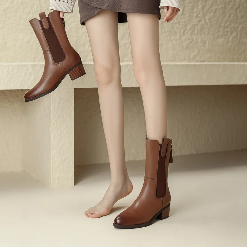 Safiya Sophia Chelsea Boots Low Heel Women's-6