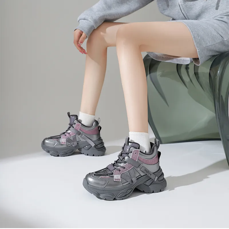 Safiya Mid Top Chunky Sneakers Women's-7