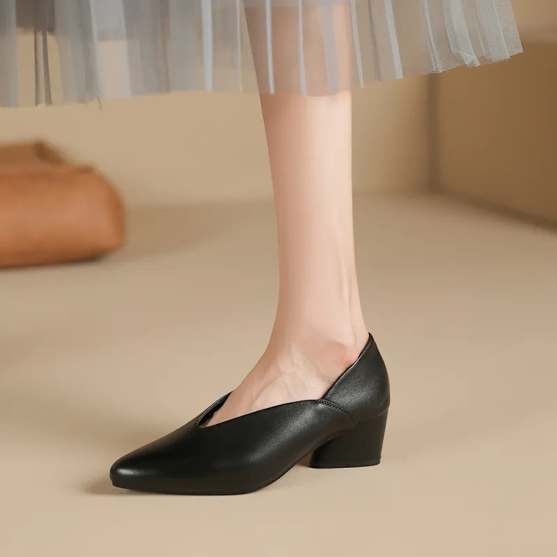 Safiya Chunky Heel High Heels 5cm Women's-3