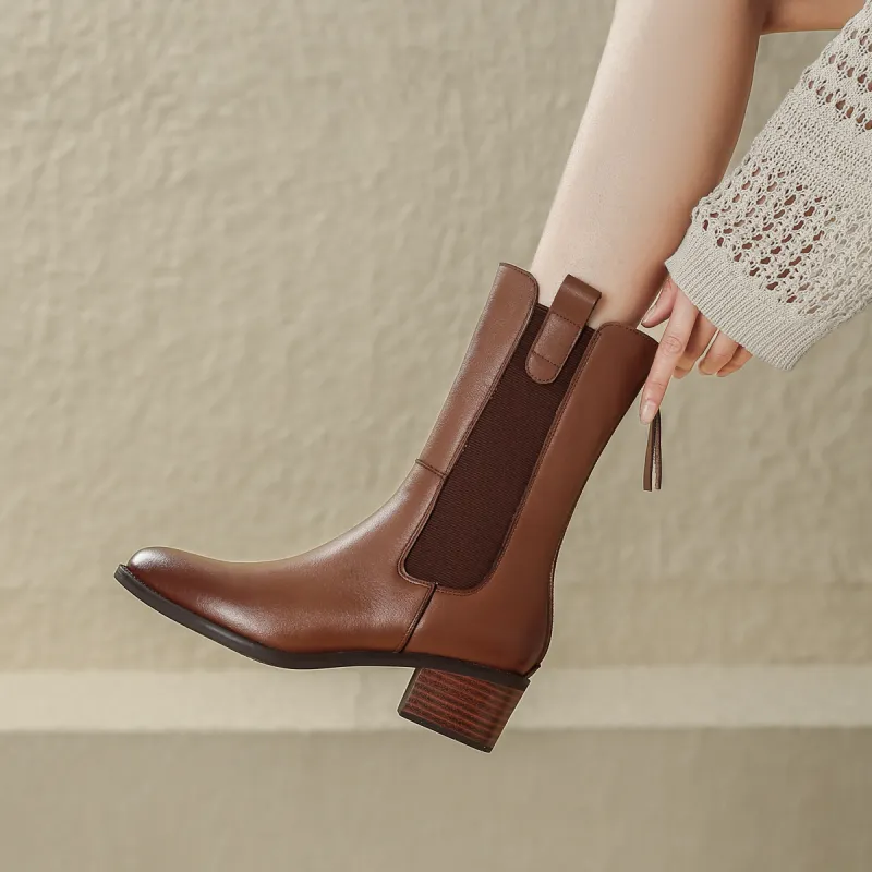 Safiya Sophia Chelsea Boots Low Heel Women's-8