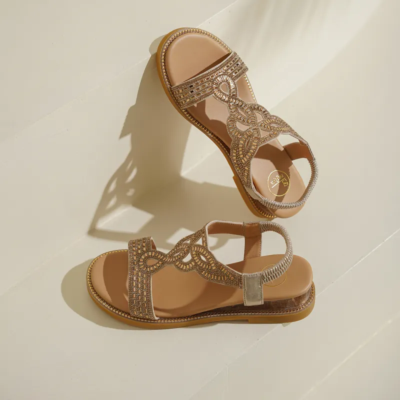 Safiya Beach Sandals Women's Shimmering Gold-1