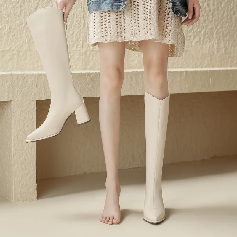 SAFIYA Knee high Boots Women's Black/Beige-9