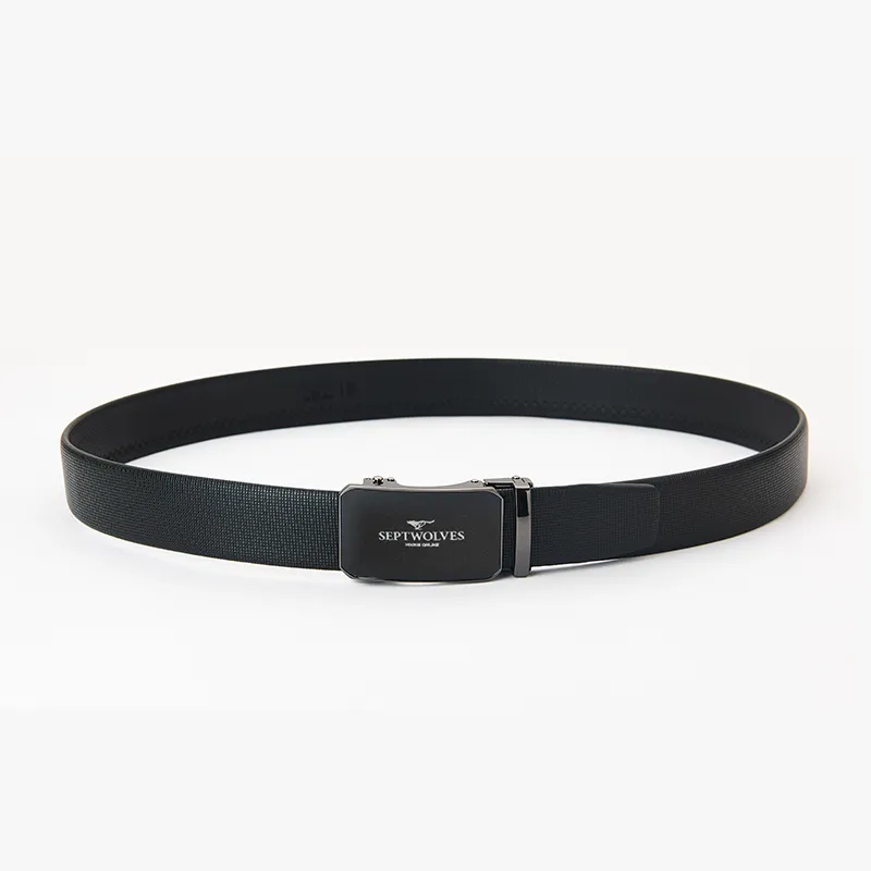 SEPTWOLVES Business Double Layer Texture Leather Belts Men's 3.5cm Width-2
