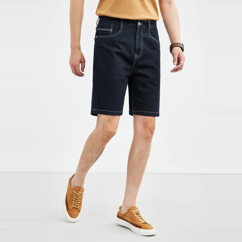 SEPTWOLVES Denim Shorts Unisex Black-2
