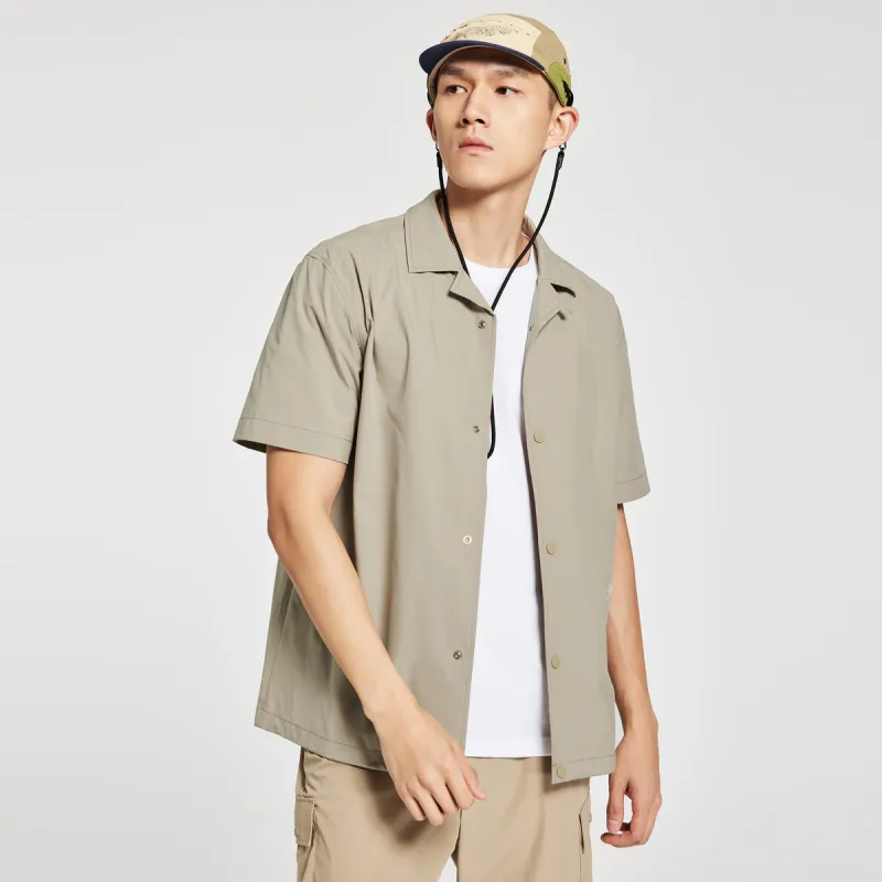 SEPTWOLVES Solid Color Casual Short Sleeved Shirt Men's-2