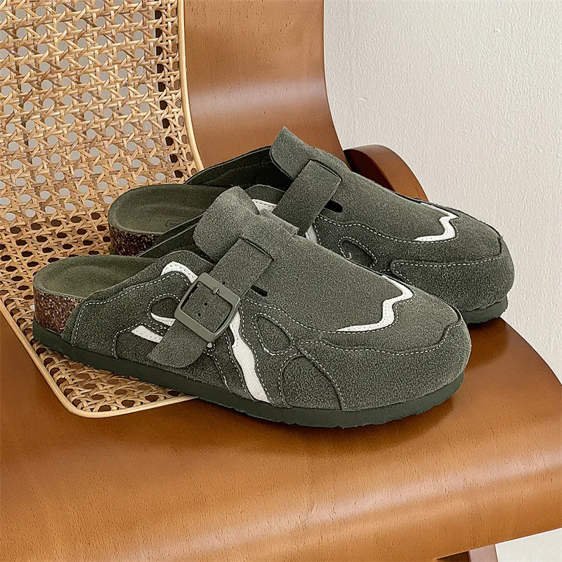 HD Cork Sole Abrasion Resistant Slip Resistant Closed Toe Slippers Unisex-1