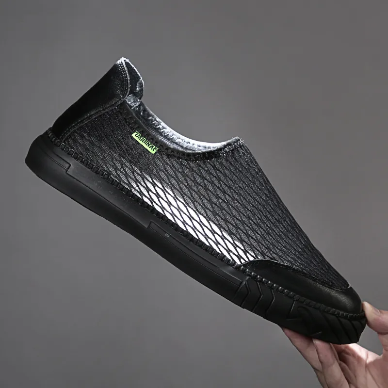 HD Slip Resistant, Abrasion Resistant, Breathable, Lightweight Low Top Casual Shoes Men's Black-2