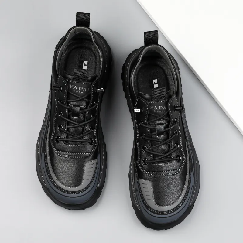 HD Cushioning, Slip Resistant, Abrasion Resistant, Breathable Low Top Casual Shoes Men's Black-2