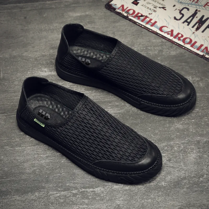 HD Slip Resistant, Abrasion Resistant, Breathable, Lightweight Low Top Casual Shoes Men's Black-3