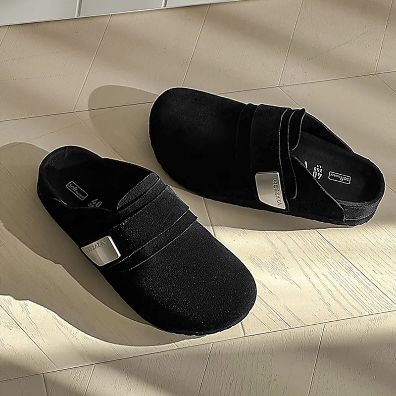 HD Cork Sole Abrasion Resistant Slip Resistant Closed Toe Slippers Unisex-3