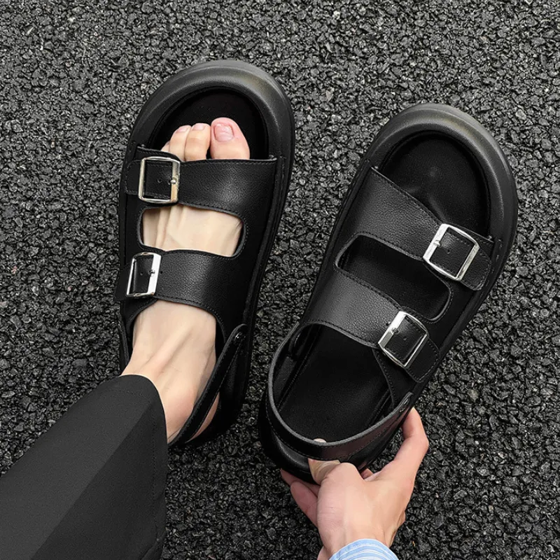 HAPPY DINO Beach Sandals Men White, Black-7