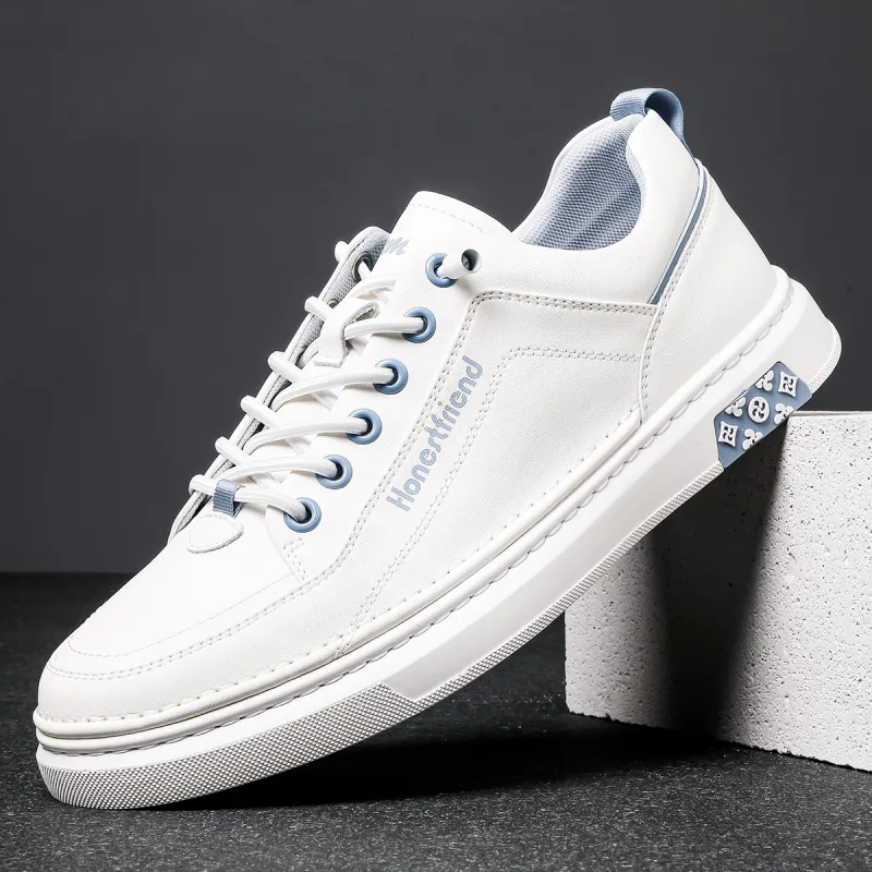 HD Slip Resistant, Abrasion Resistant, Lightweight, Breathable Low Top Skateboard Shoes Men's White-1
