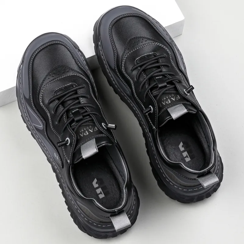 HD Cushioning, Slip Resistant, Abrasion Resistant, Lightweight Coverage Low Top Casual Shoes Men's Black-3