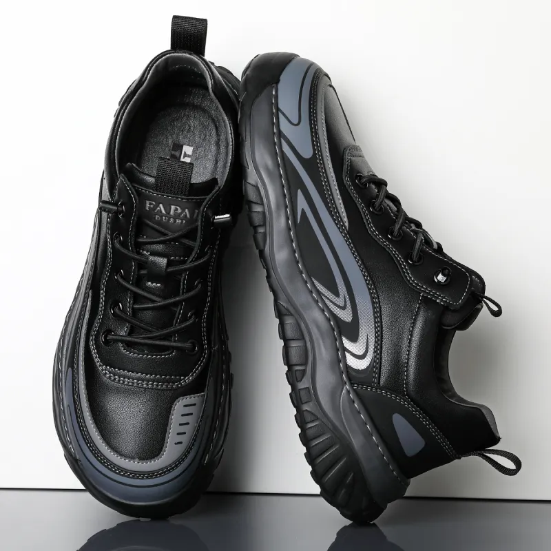 HD Cushioning, Slip Resistant, Abrasion Resistant, Breathable Low Top Casual Shoes Men's Black-4