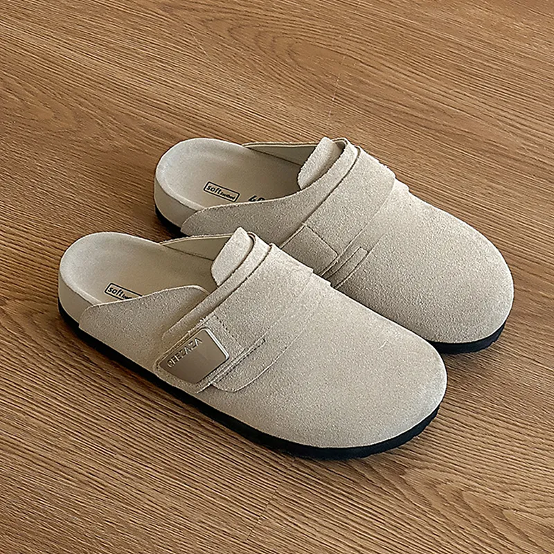 HD Cork Sole Abrasion Resistant Slip Resistant Closed Toe Slippers Unisex-8