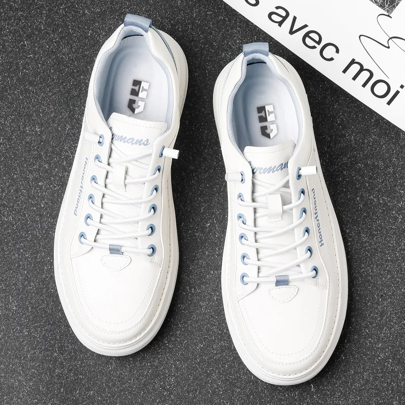 HD Slip Resistant, Abrasion Resistant, Lightweight, Breathable Low Top Skateboard Shoes Men's White-4