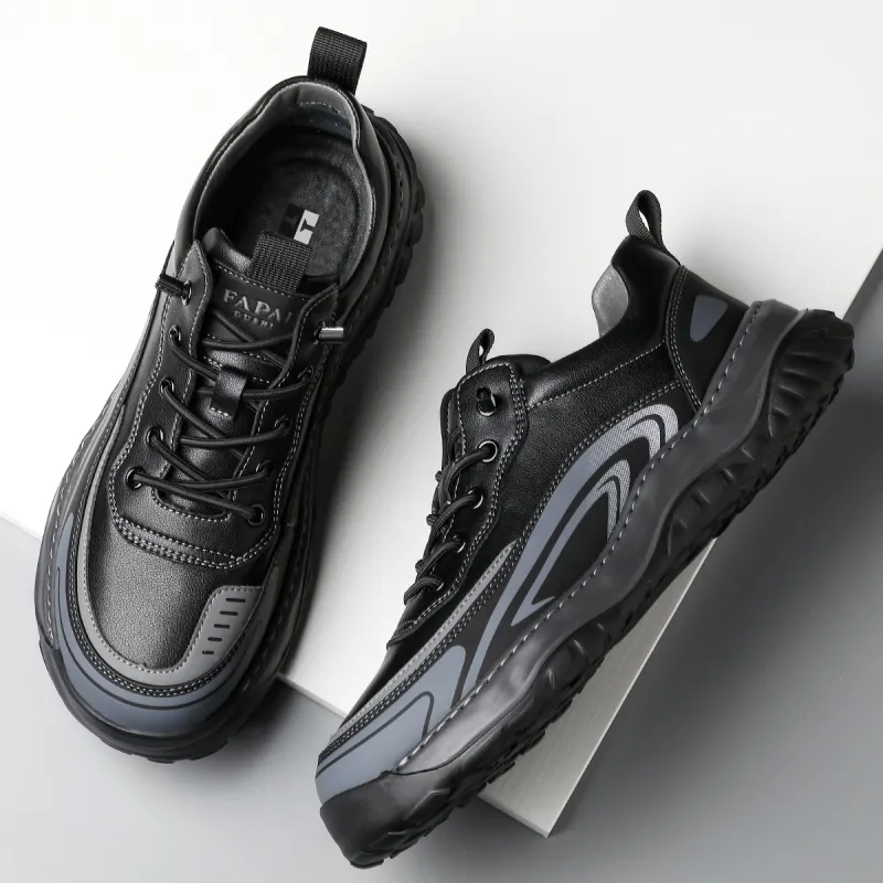 HD Cushioning, Slip Resistant, Abrasion Resistant, Breathable Low Top Casual Shoes Men's Black-3