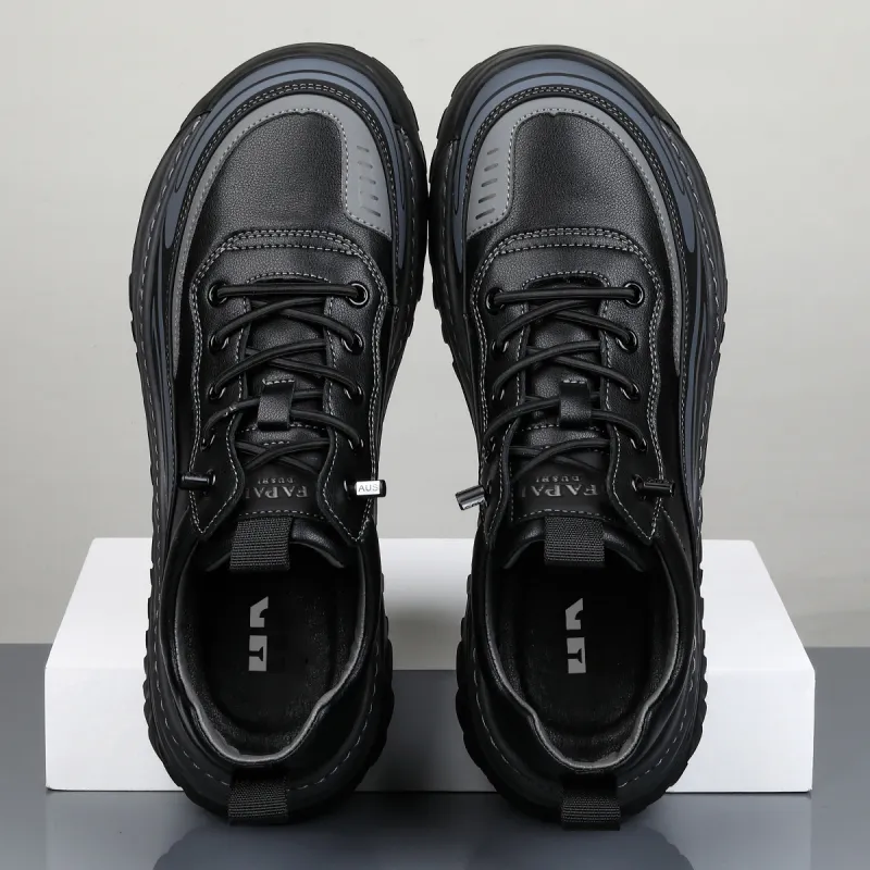 HD Cushioning, Slip Resistant, Abrasion Resistant, Breathable Low Top Casual Shoes Men's Black-1