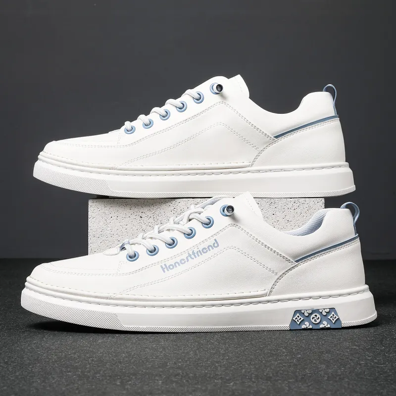 HD Slip Resistant, Abrasion Resistant, Lightweight, Breathable Low Top Skateboard Shoes Men's White-2