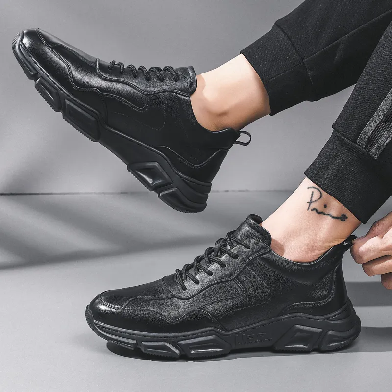 HD Slip Resistant, Abrasion Resistant, Waterproof, Lightweight Low Top Casual Shoes Men's Black-1