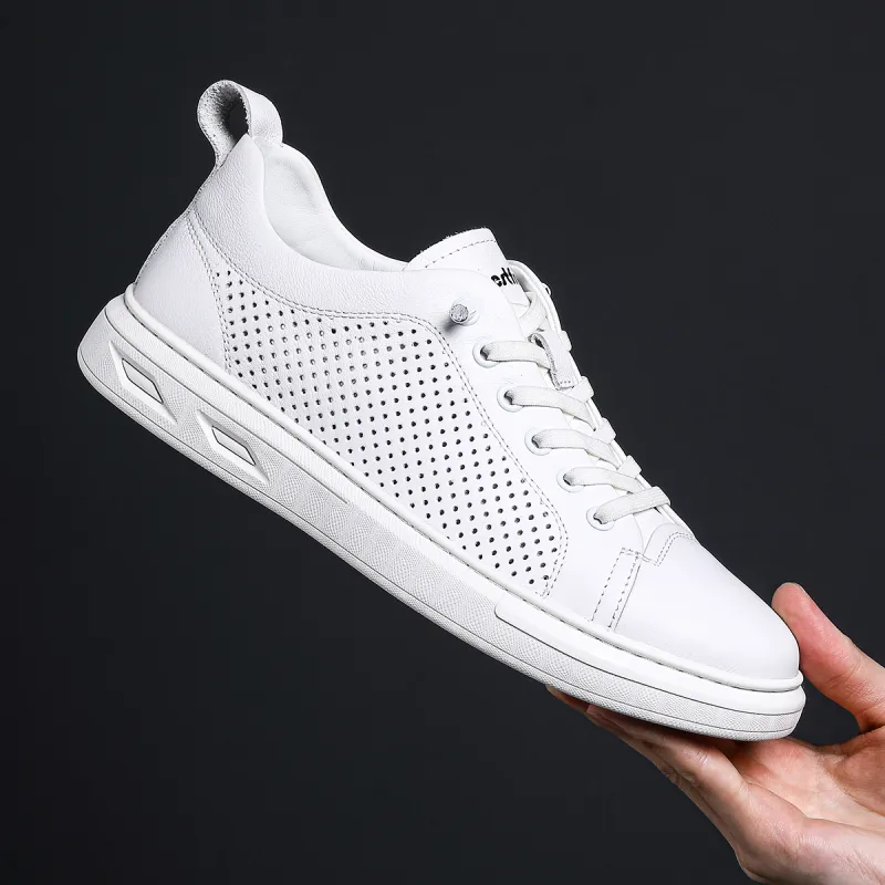 HD Slip Resistant, Abrasion Resistant, Lightweight, Breathable Low Top Skateboard Shoes Men's White-5
