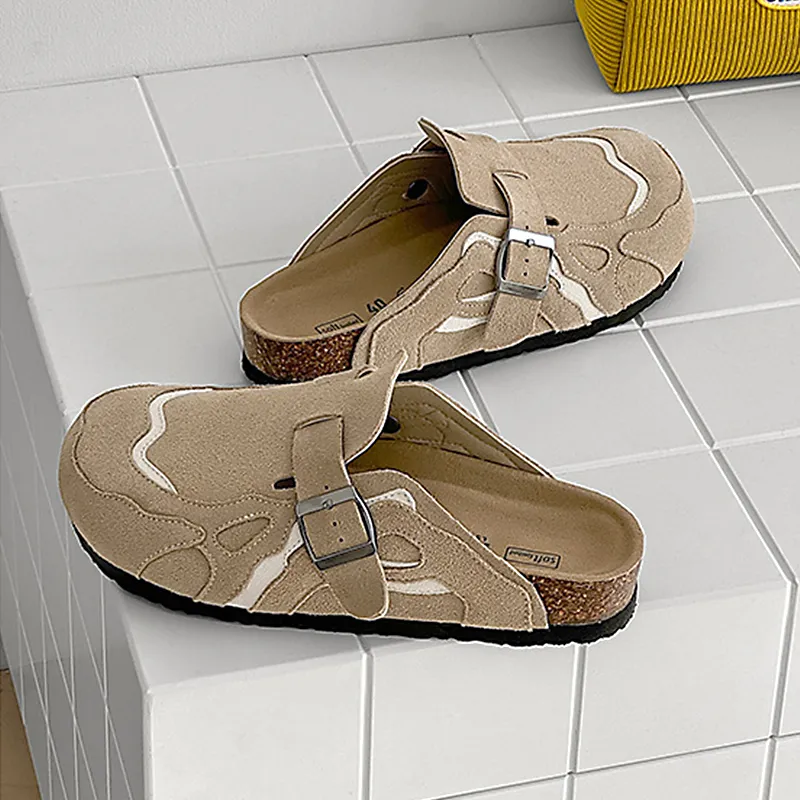 HD Cork Sole Abrasion Resistant Slip Resistant Closed Toe Slippers Unisex-7