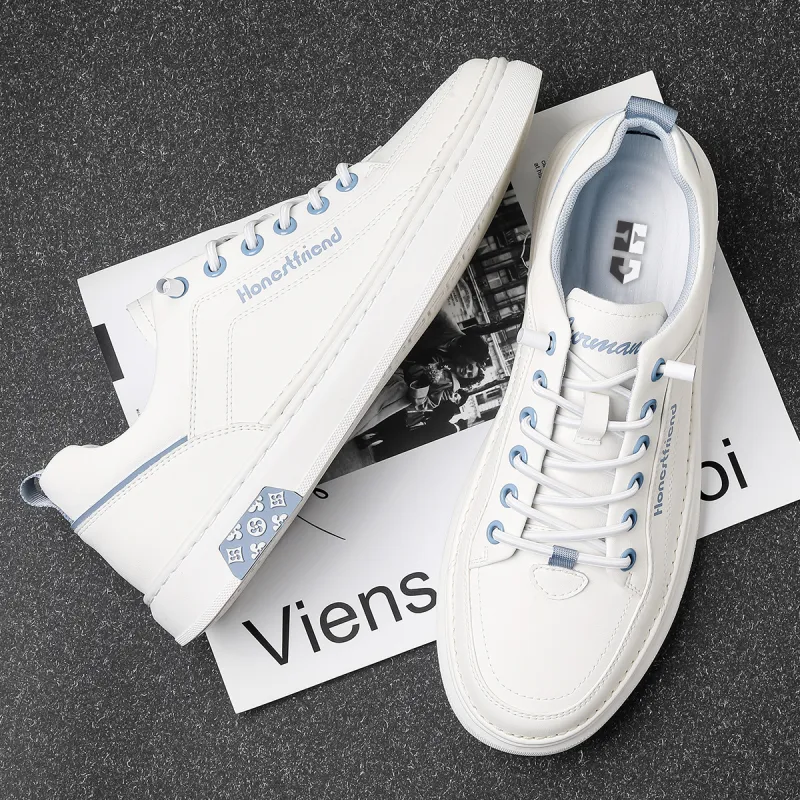 HD Slip Resistant, Abrasion Resistant, Lightweight, Breathable Low Top Skateboard Shoes Men's White-3