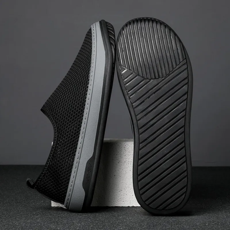 HD Slip Resistant, Abrasion Resistant, Breathable, Balanced, Lightweight Low Top Casual Shoes Men's Black-3