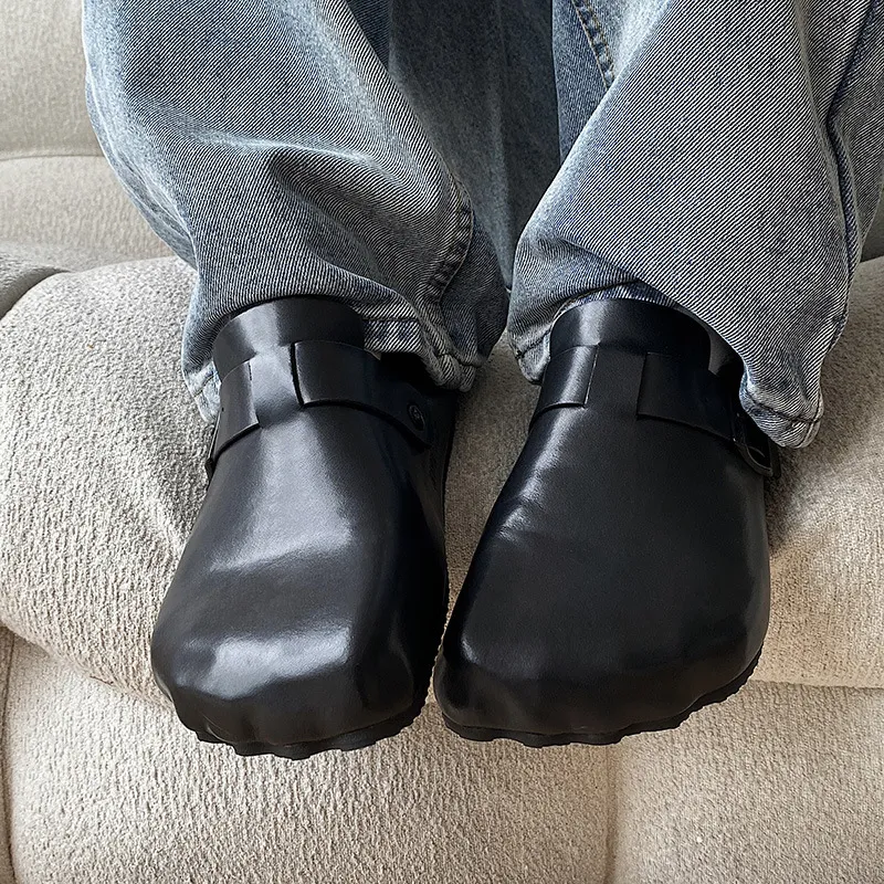 HD Abrasion Resistant Slip Resistant Closed Toe Slippers Unisex Black-5