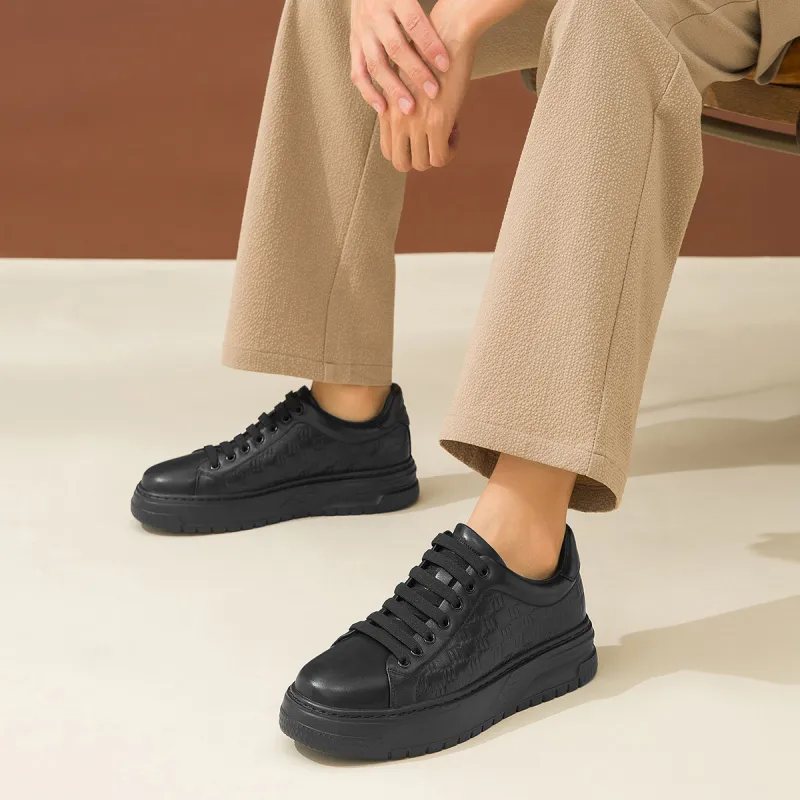 HD Slip Resistant, Abrasion Resistant, Lightweight, Height Increasing Low Top Skateboard Shoes Men's-7