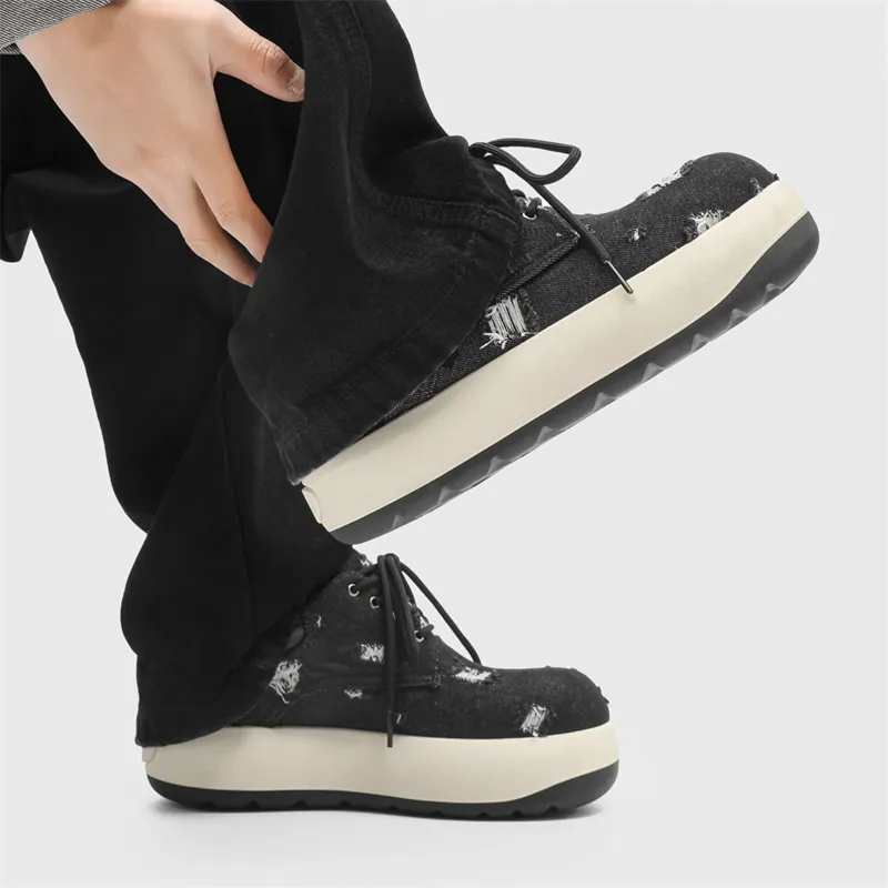 BUFFALO BOUND Anti Slip And Wear Resistant Height Increasing Low Top Skateboard Shoes Men's-5