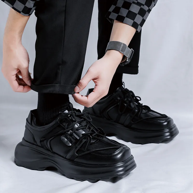 BUFFALO BOUND Anti Slip Wear Resistant Low Top Chunky Sneakers Unisex Starburst Black-7