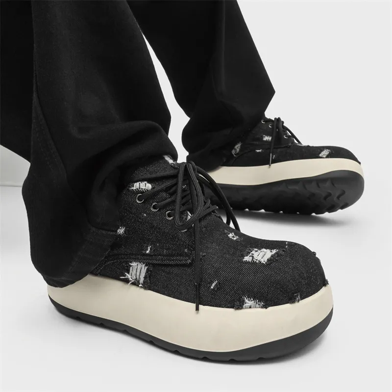 BUFFALO BOUND Anti Slip And Wear Resistant Height Increasing Low Top Skateboard Shoes Men's-4
