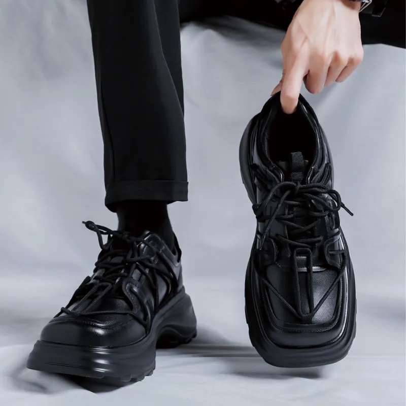 BUFFALO BOUND Anti Slip Wear Resistant Low Top Chunky Sneakers Unisex Starburst Black-6